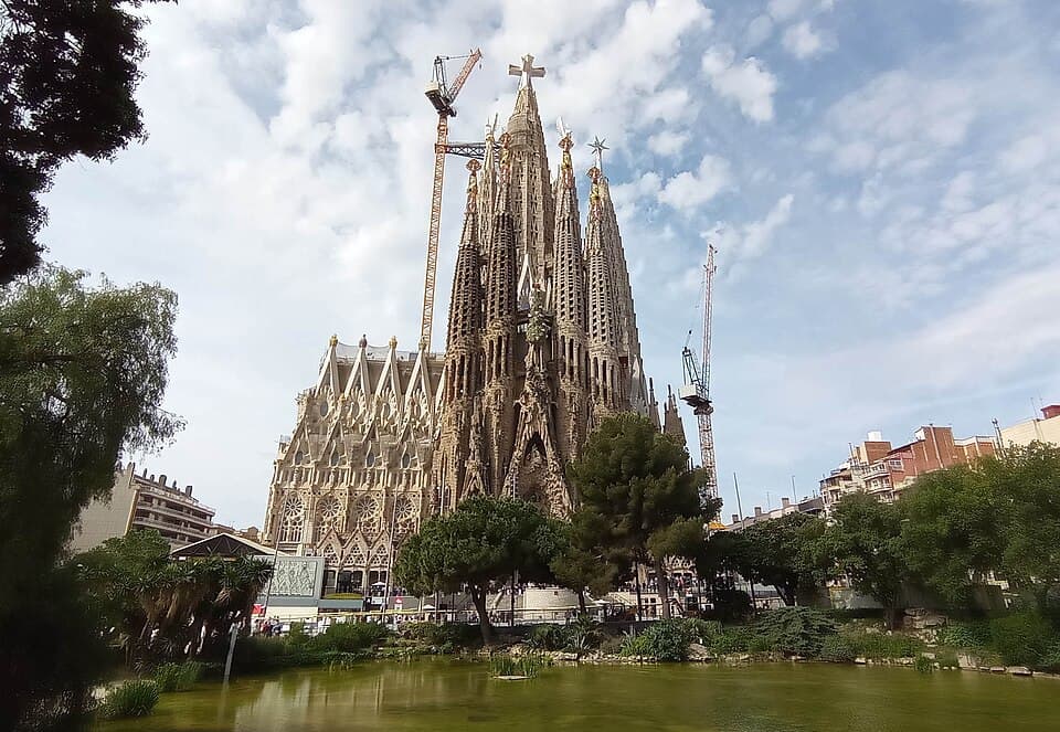 Exhibits at Sagrada Familia Barcelona — family travel photo
